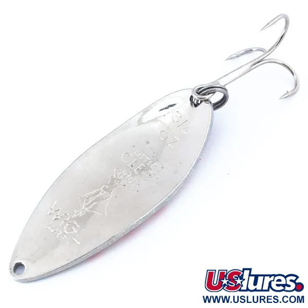 Vintage  Seneca Little Cleo (Hula Girl), 3/4oz Red / Brown / White / Nickel fishing spoon #10778