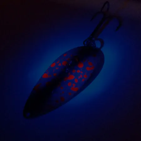 Vintage Seneca Little Cleo (Hula Girl), 3/4oz Red / Brown / White / Nickel fishing spoon #10778