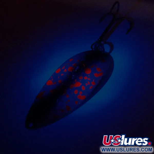 Vintage  Seneca Little Cleo (Hula Girl), 3/4oz Red / Brown / White / Nickel fishing spoon #10778