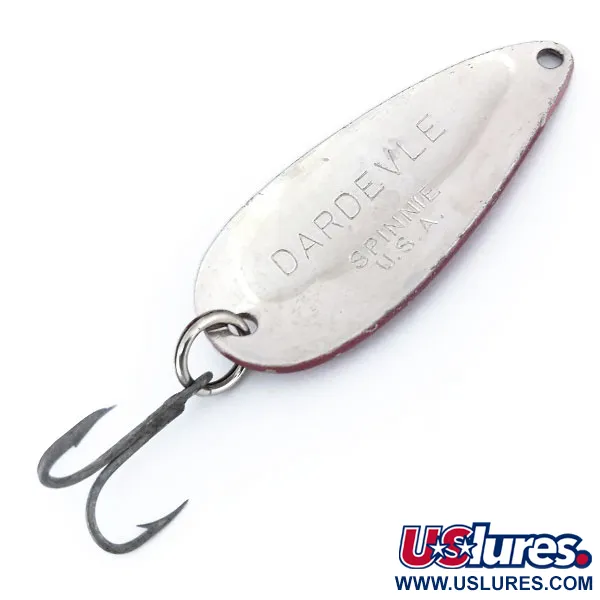 Vintage  Eppinger Dardevle Spinnie, 1/3oz Red / White / Nickel fishing spoon #10781