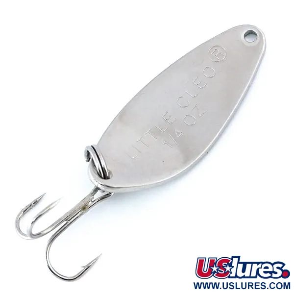 Vintage Acme Little Cleo, 1/4oz Nickel / Green fishing spoon #10783