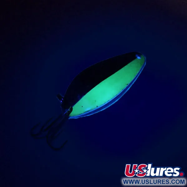 Vintage Acme Little Cleo, 1/4oz Nickel / Green fishing spoon #10783