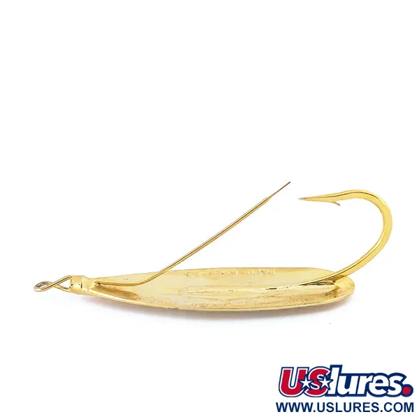 Vintage   Weedless Johnson Silver Minnow, 1/3oz Gold fishing spoon #10784