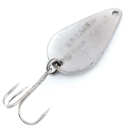 Vintage Atlantic Lures Karate Spoon, 1/2oz Silver fishing spoon #10785