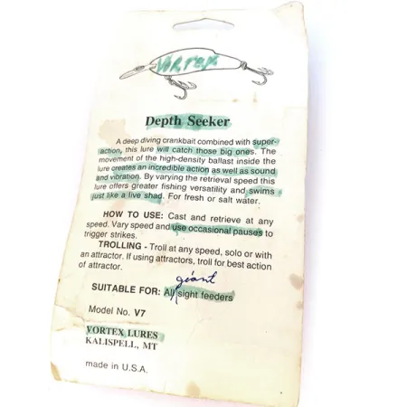 Vortex Lures Depth Seeker, 3/5oz Red Tiger fishing lure #10792