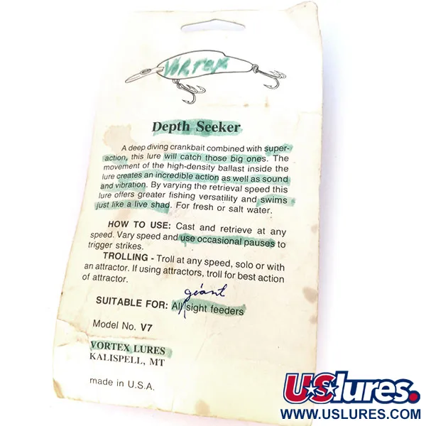 Vortex Lures Depth Seeker, 3/5oz Red Tiger fishing lure #10792