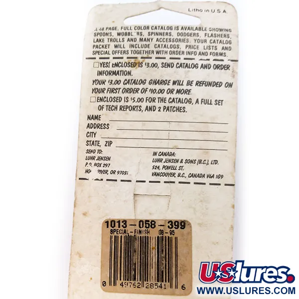 Luhr Jensen Lil' Kroc (Krocodile Stubby) UV, 2/3oz Nickel / Red fishing spoon #10793