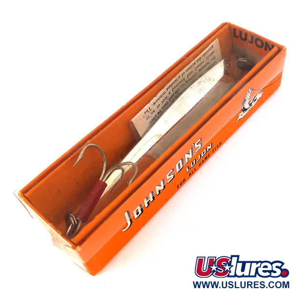 Vintage   Johnson Lujon Jig Lure, 2 1/2oz Nickel fishing spoon #10799