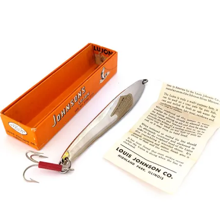 Vintage Johnson Lujon Jig Lure, 2 1/2oz Nickel fishing spoon #10799