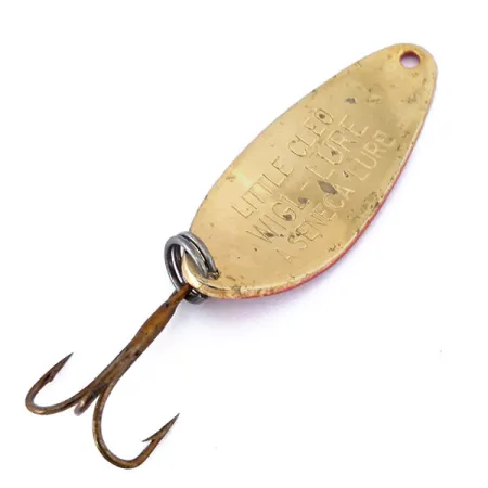 Vintage Seneca Little Cleo, 1/4oz Red / White / Gold fishing spoon #10813