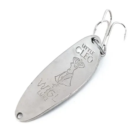 Vintage Seneca Little Cleo (Hula Girl), 1/3oz Light Blue / Nickel fishing spoon #10815