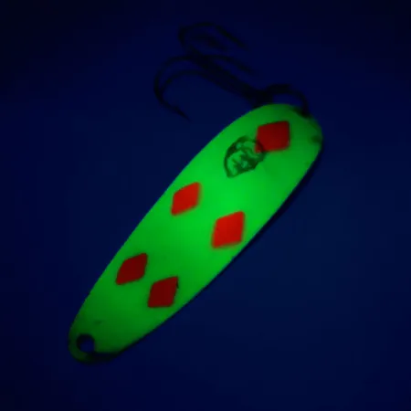 Vintage Eppinger Dardevle Cop-E-Cat 7400 UV, 1/2oz Five of Diaminds fishing spoon #10817