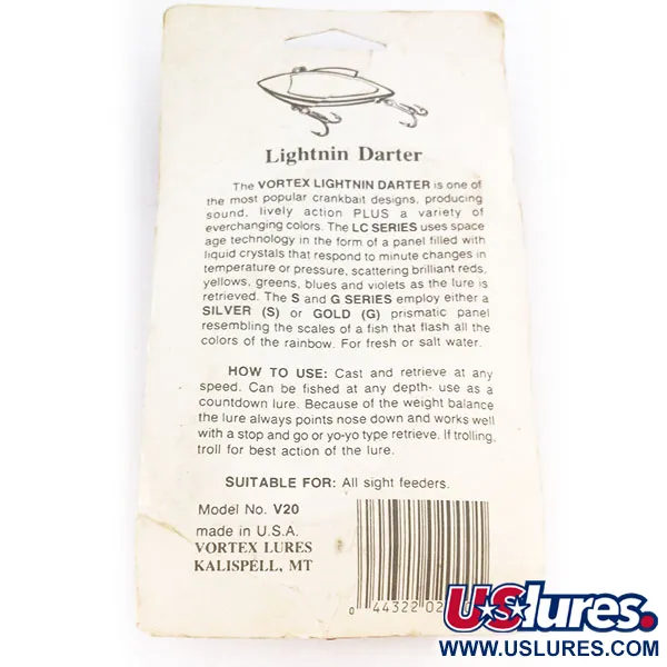Vortex Lures Lightnin Darter Glow, 1/2oz fishing lure #10840