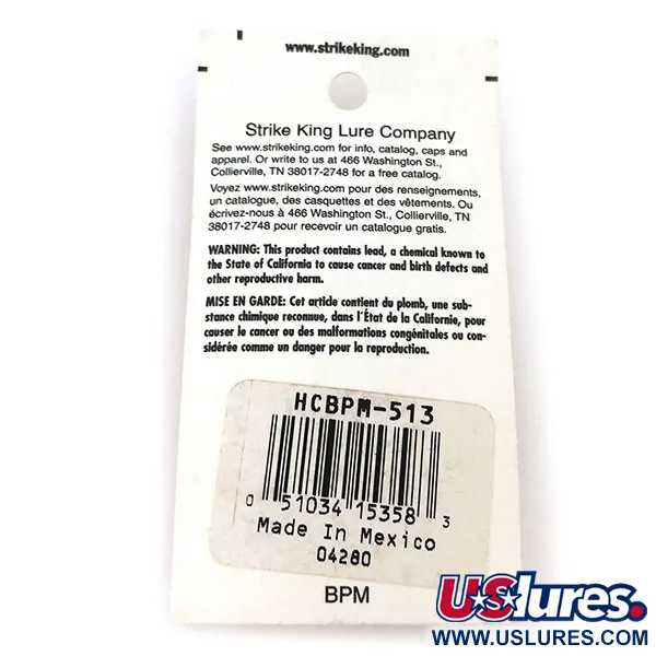  Strike King Strike king Bitsy minnow, 1/8oz Fire Tiger fishing lure #10842