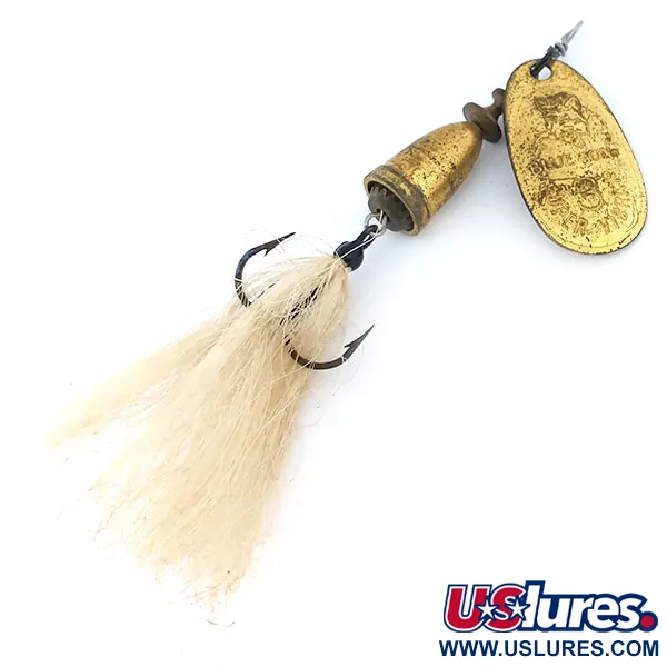 Vintage   Blue Fox Super Vibrax 3 Foxtail, 1/4oz Gold spinning lure #10847