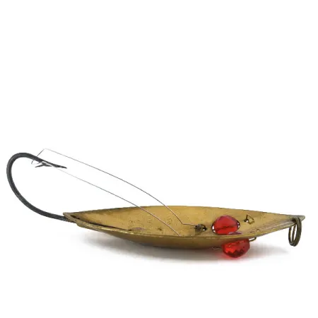 Vintage Hofschneider Weedless Red Eye Muskie , 2 1/4oz Bronze (Brass) fishing spoon #10850