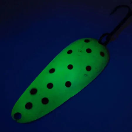 Vintage Nebco Aqua Spoon UV, 3/5oz Yellow / Red / Nickel fishing spoon #10859