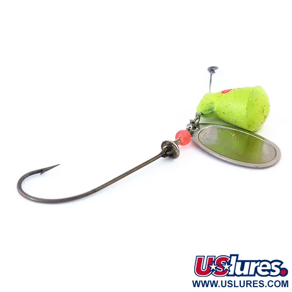 Vintage  Other Tiny Teaser Royal Canadian UV, 3/5oz Nickel / Chartreuse spinning lure #10870