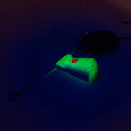 Vintage Other Tiny Teaser Royal Canadian UV, 3/5oz Nickel / Chartreuse spinning lure #10870