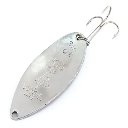 Vintage Seneca Little Cleo (Hula Girl), 3/4oz Nickel / Red fishing spoon #10896
