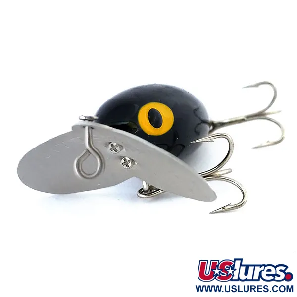 Vintage   Fred Arbogast Jitterbug, 1/4oz Black fishing lure #10925