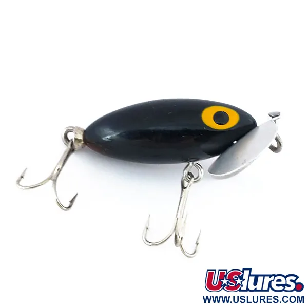 Vintage   Fred Arbogast Jitterbug, 1/4oz Black fishing lure #10925