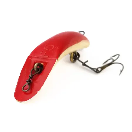 Vintage Yakima Bait Worden Flatfish F5, 1/16oz Red / White fishing lure #10926