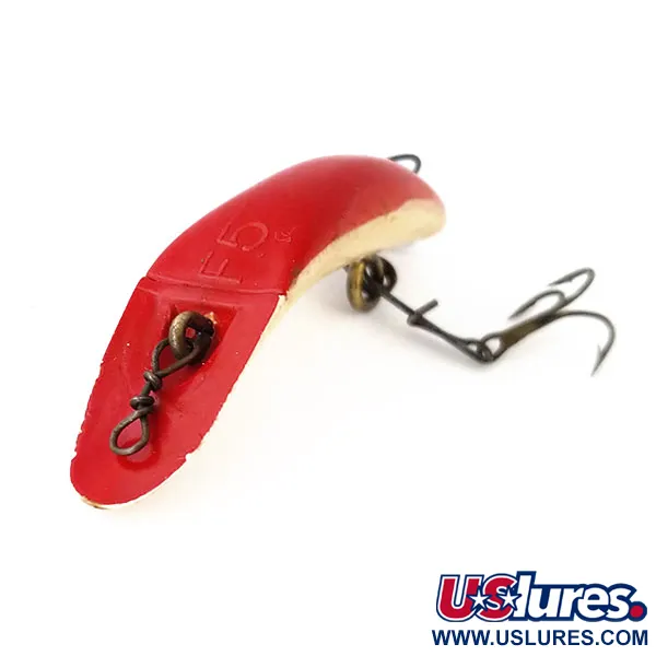 Vintage  Yakima Bait Worden Flatfish F5, 1/16oz Red / White fishing lure #10926