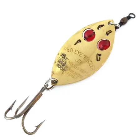 Vintage Hofschneider Red Eye junior, 1/2oz Gold / Red fishing spoon #10929