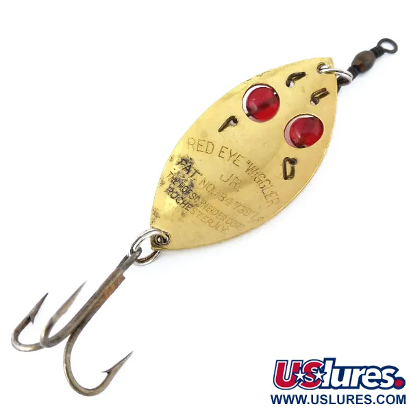 Vintage  Hofschneider Red Eye junior, 1/2oz Gold / Red fishing spoon #10929