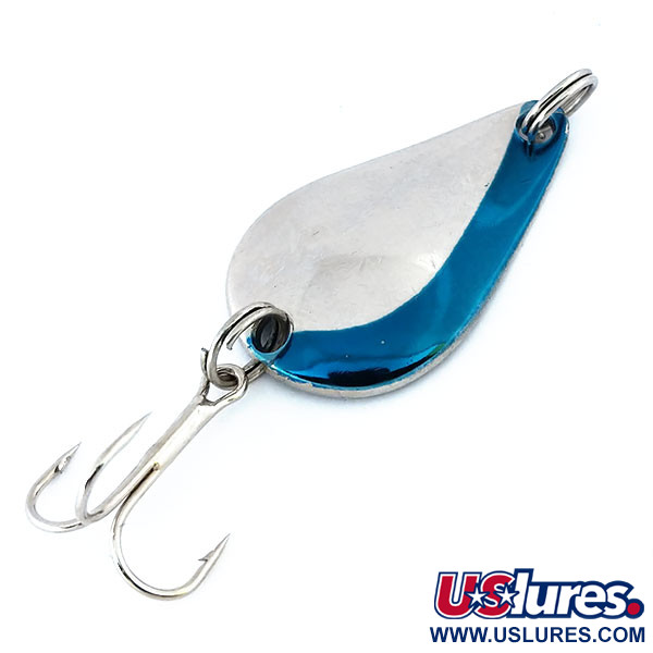 Vintage  Acme K.O. Wobbler, 1/4oz Nickel / Blue fishing spoon #10932