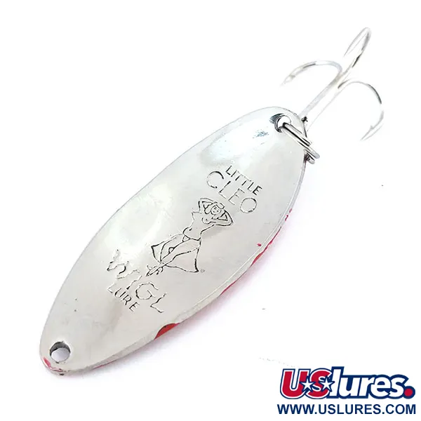 Vintage  Seneca Little Cleo (Hula Girl), 2/3oz Nickel / Red fishing spoon #10934
