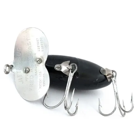 Vintage Fred Arbogast Jitterbug, 1/2oz Black fishing lure #10941