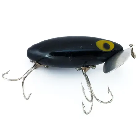Vintage Fred Arbogast Jitterbug, 1/2oz Black fishing lure #10941