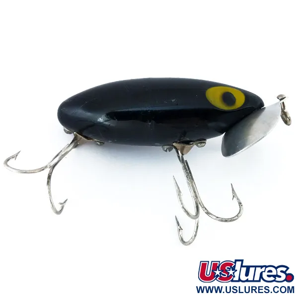 Vintage   Fred Arbogast Jitterbug, 1/2oz Black fishing lure #10941