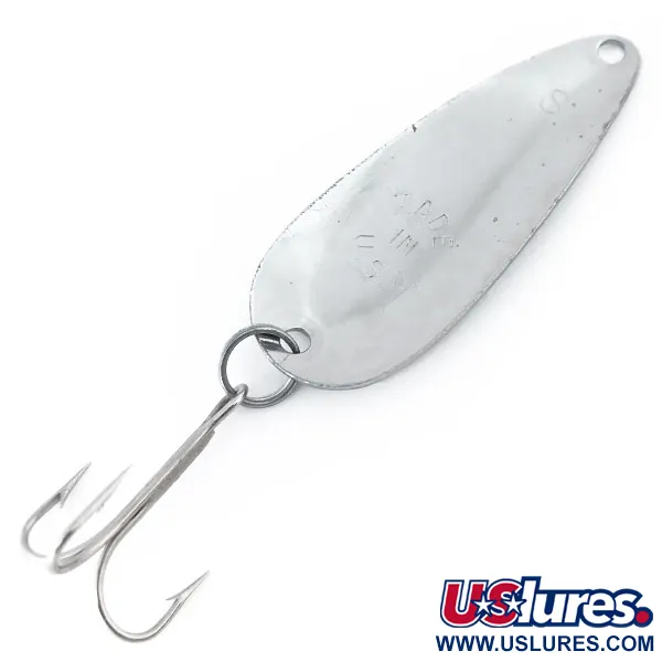 Vintage Worth Chippewa Steel Spoon, 1/3oz Hammered Nickel fishing spoon #10965