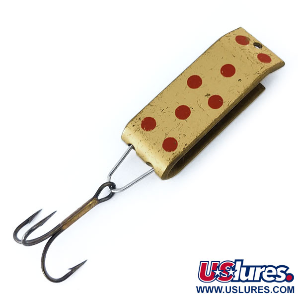 Vintage   Jake's Lures Lil Jake, 1/3oz Gold / Red fishing spoon #10969