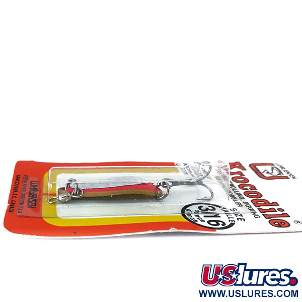  Luhr Jensen Krocodile UV, 1/4oz Fire / silver fishing spoon #10977