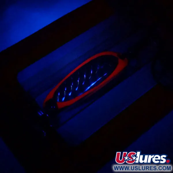  Luhr Jensen Krocodile UV, 1/4oz Fire / silver fishing spoon #10977