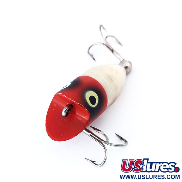 Vintage   Heddon Tiny Lucky 13, 3/16oz Red / White fishing lure #10992