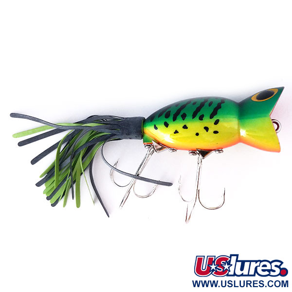   Fred Arbogast Hula Popper, 1/2oz Fire Tiger fishing lure #10993