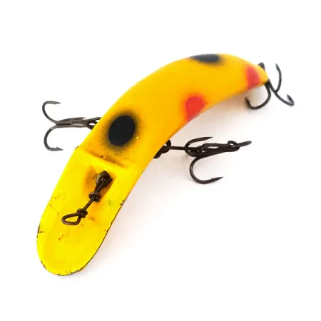 Vintage Yakima Bait FlatFish X5, 1/4oz Yellow / Red / Black fishing lure #10995