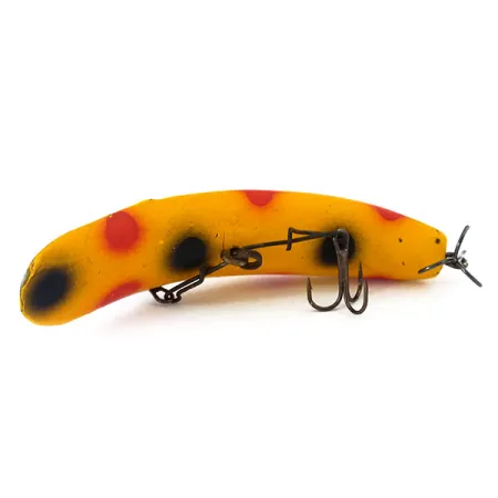 Vintage Yakima Bait FlatFish X5, 1/4oz Yellow / Red / Black fishing lure #10995