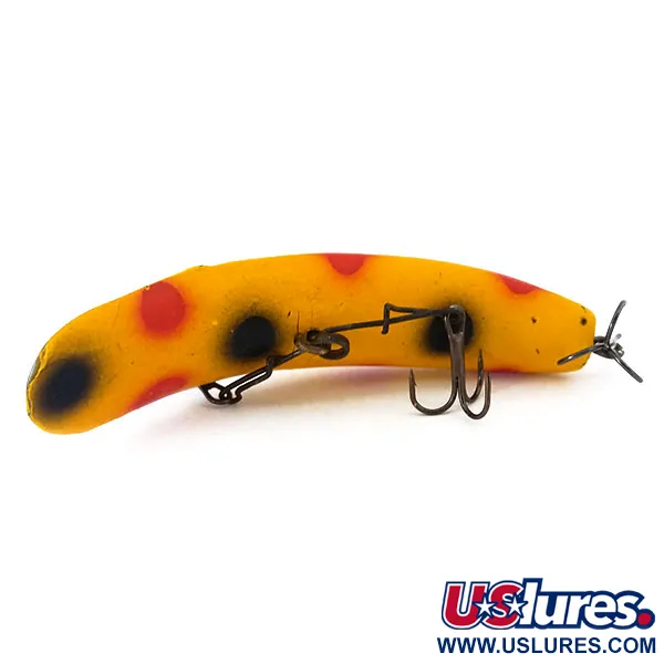 Vintage  Yakima Bait FlatFish X5, 1/4oz Yellow / Red / Black fishing lure #10995