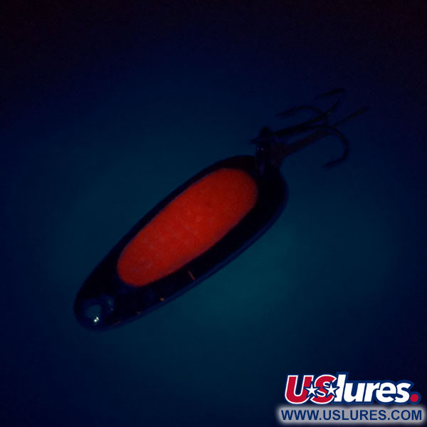 Vintage   Blue Fox Pixee UV, 3/16oz Hammered Nickel / Red fishing spoon #11006