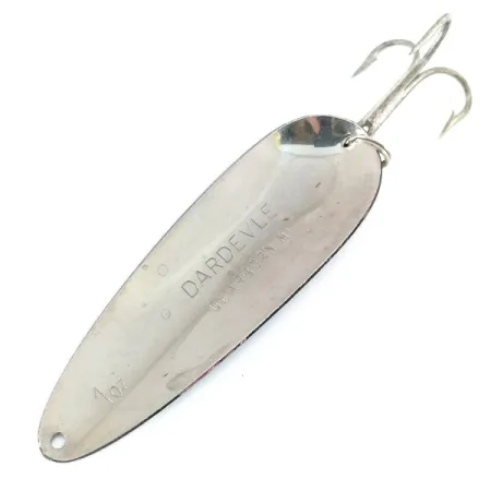 Vintage Eppinger Dardevle , 1oz White / Black / Nickel fishing spoon #11016
