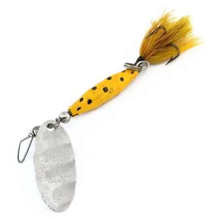 Vintage Glen Evans Shyster, 1/4oz Nickel / Yellow spinning lure #11020