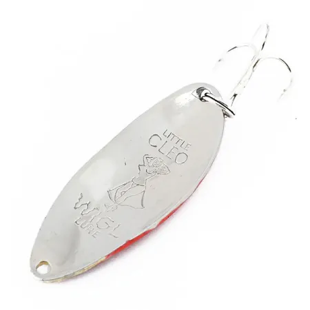Vintage Seneca Little Cleo (Hula Girl), 1/2oz Nickel / Red fishing spoon #11021