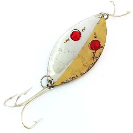 Vintage Hofschneider Red Eye Wiggler , 1oz Gold / Nickel fishing spoon #11025