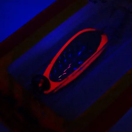 Luhr Jensen Krocodile UV, 1/4oz Pink / Rainbow Hologram fishing spoon #11042